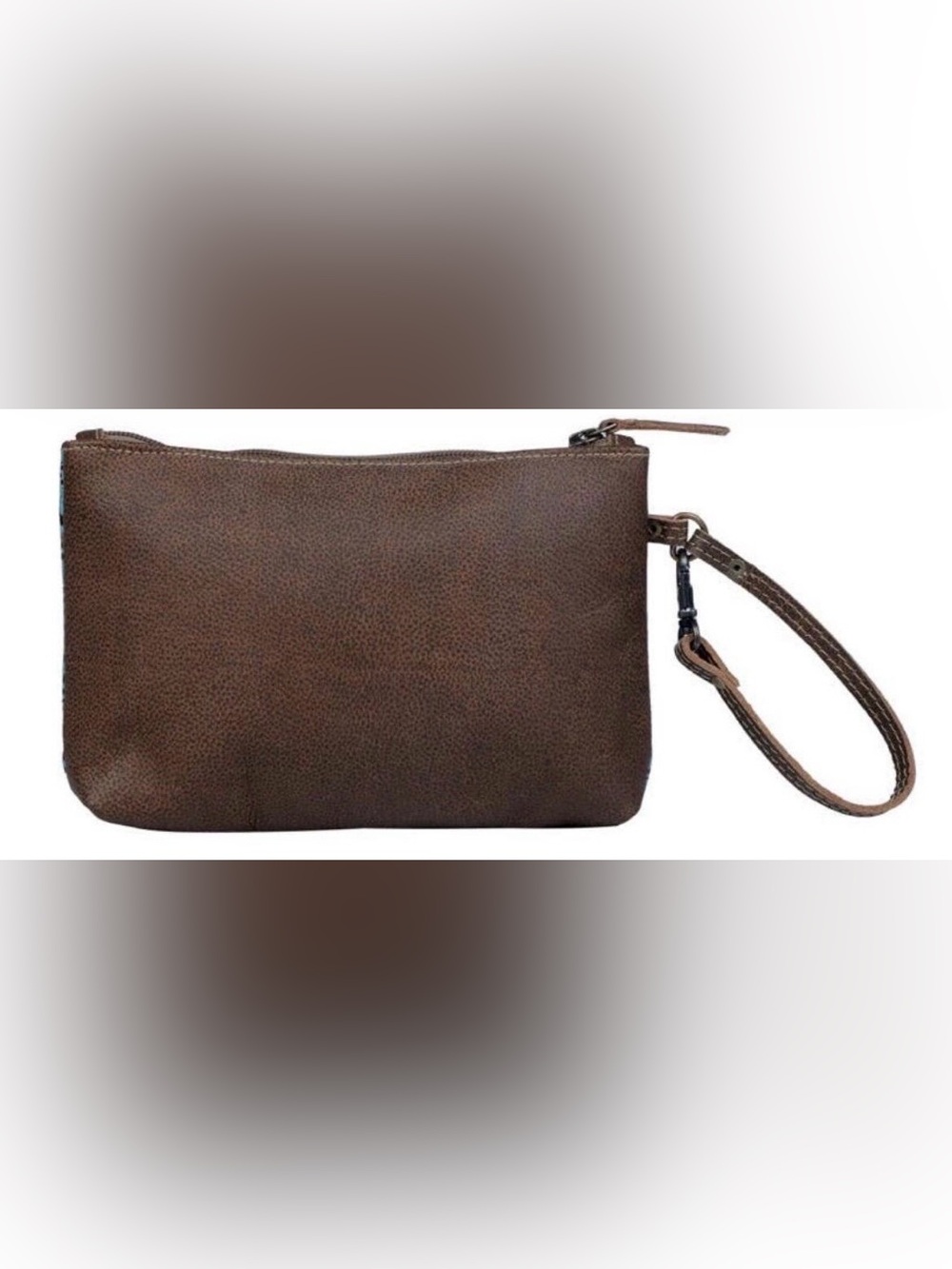 MYRA Aqua Tooled Leather Wristlet - Picture 4 of 5